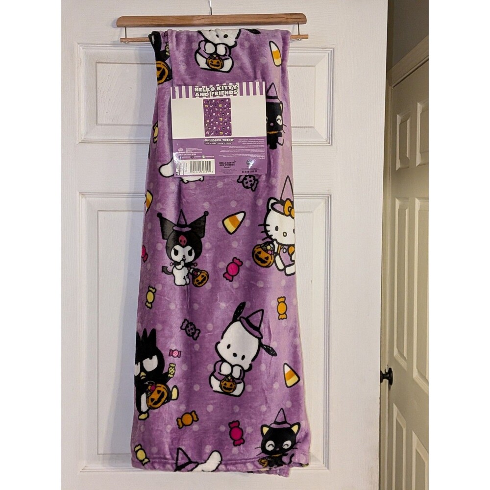 Hello Kitty and Friends Silk Touch Throw Blanket Purple 50x70 Halloween